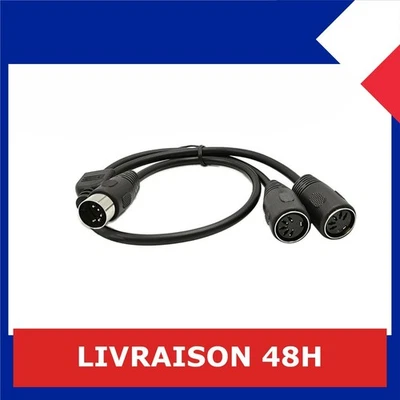 Sinloon Câble MIDI DIN 5 broches Mâle vers 2 Femelles 0.5m - Photo 1/4