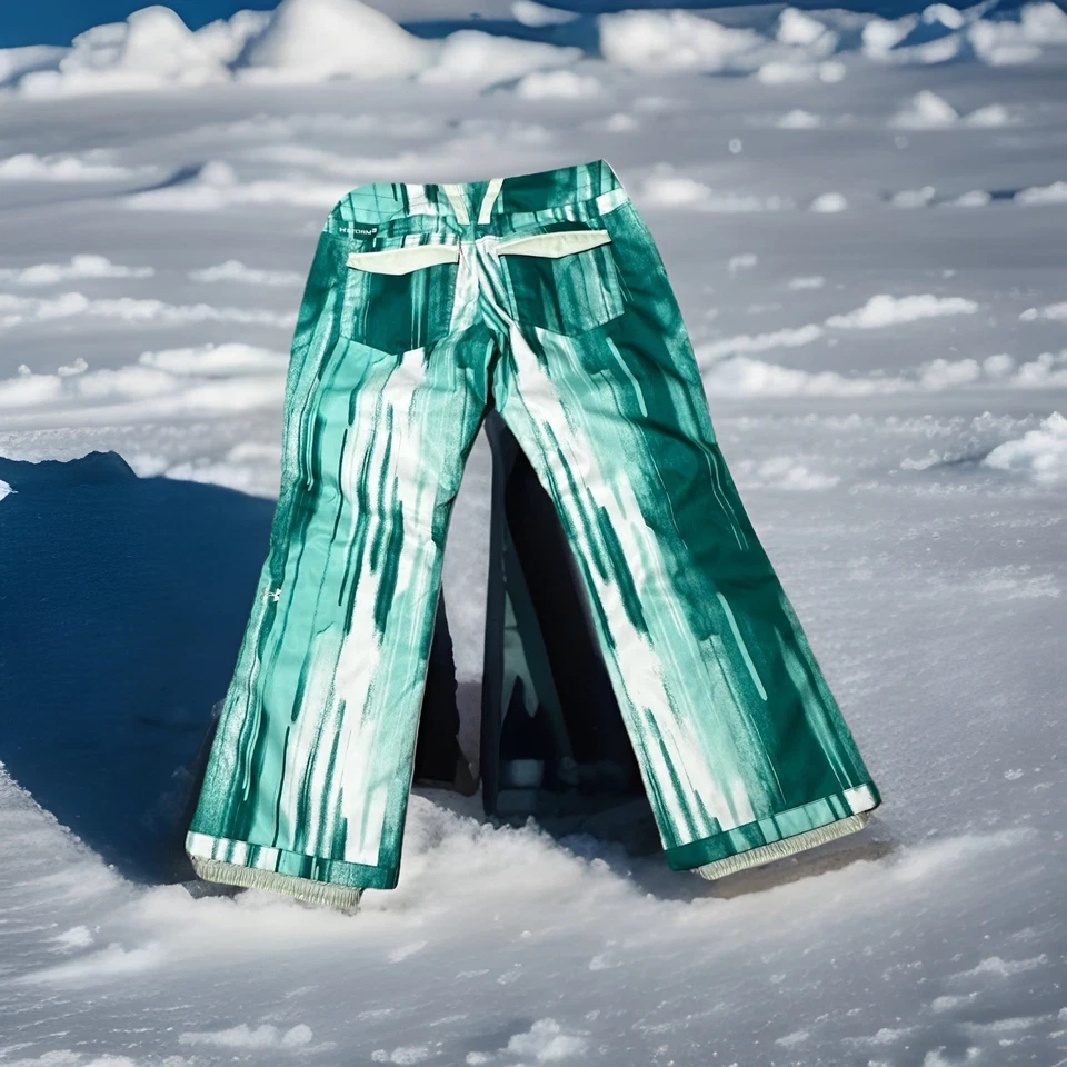 Pantalones de esquí Under Armour para mujer snowboard talla XL Storm 3 verde azulado impermeables Barbie Foto 4 de 4