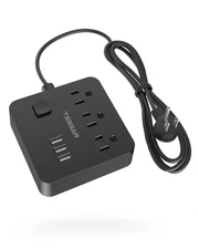 Tessan Power Strip with USB Charger 2-Pack TPM01-US 3 Outlets 3 USB Ports