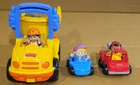Fisher-Price Little People Lil' Movers Dump Truck + 2 Cars And Ppl Vtg 90s