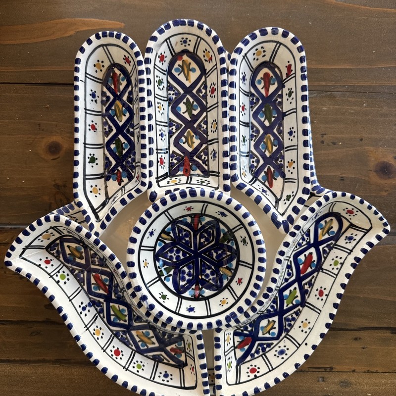 Kamsah Hand Painted 7 Piece Turkish Ceramic Serving set