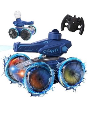 Amphibious Remote Control Truck, Shoot Water Tank RC Cars for Boys, 2.4G Off Roa