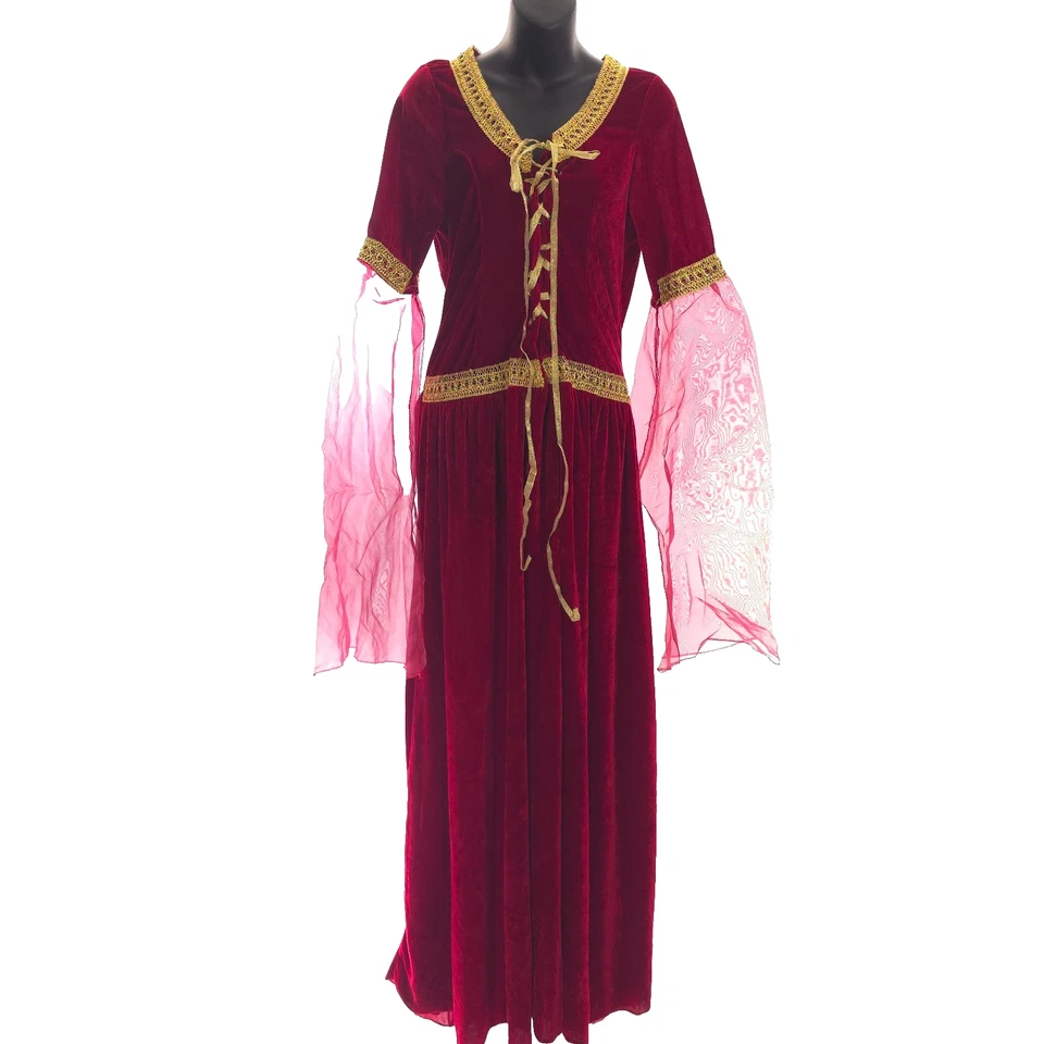 Medieval Renaissance Damsel Women's M Dress Pizazz Costume Burgundy Medium - Image 2 of 4