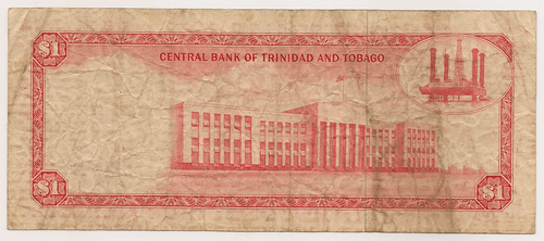 1964 CentraL Bank of Trinidad and Tobago ~ 1 $ Banknote ~ J.E.Bruce - Bild 2 von 2