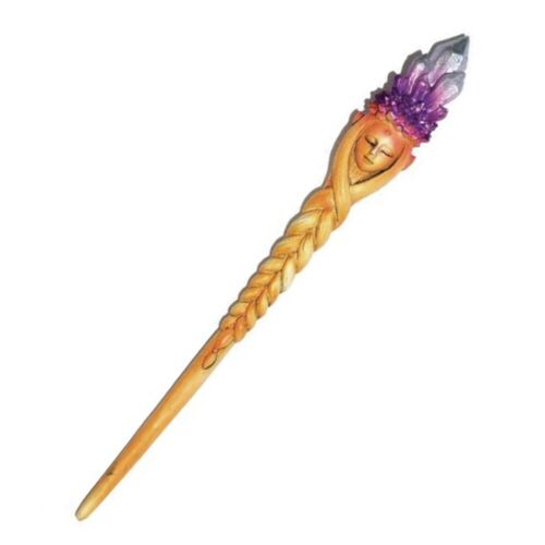 NEW Blonde Crystal Elf Resin Magic Wand 9.5" Collectible Elven Figurine  - Picture 1 of 3