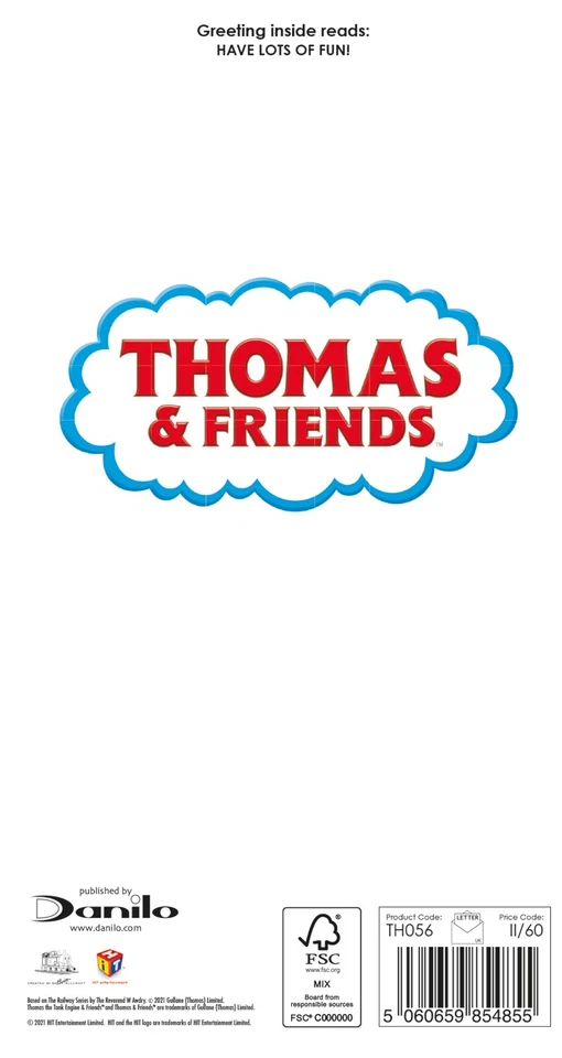 2nd Birthday Card Thomas The Tank Engine Age 2 Birthday Card Includes Envelope - Image 3 of 4