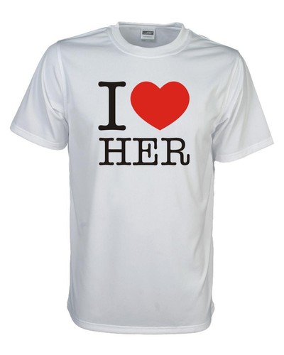 I love her Fun T-Shirt I heart Spruch Shirt Funshirt Party Spaß S-5XL (FSL037) - Bild 1 von 4