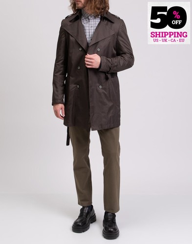 RRP€305 NEILL KATTER trench coat US38 IT48 M cintura doppiopetto completamente foderato