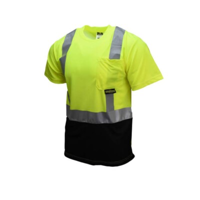 Radians ST11B-2PGS 3XL Class 2 Hi-Viz/Black T-Shirt Moisture-Wicking