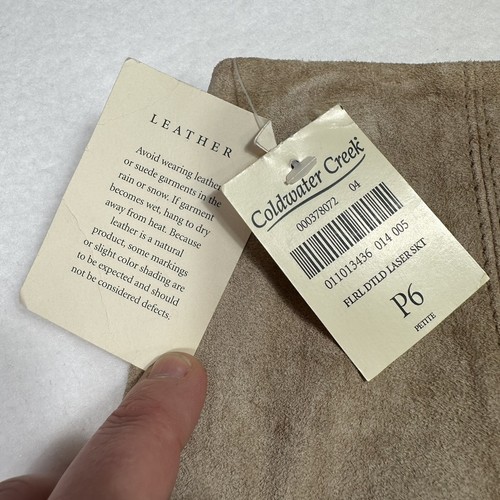 Coldwater Creek Suede Leather Midi Skirt Womens 6P A-Line Tan Prairie Western - Picture 8 of 17