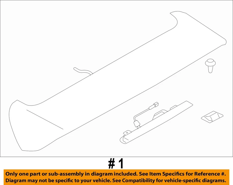 Used Rear Spoiler fits: 2011 Subaru Impreza 2.5L SW raised corner spoiler Rear G Foto 4 de 4