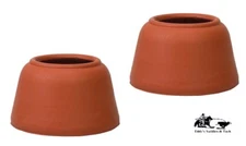 Horse-Craft Red Natural Rubber Pull On Bell Boots Large New