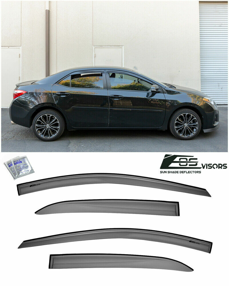 rain guards for car windows, outside mount window visors rain guards fit for toyota corolla 2014 2015 2016 2017 2018 2019, window deflectors, vent visors 4 pieces 94989 | Today's Deals