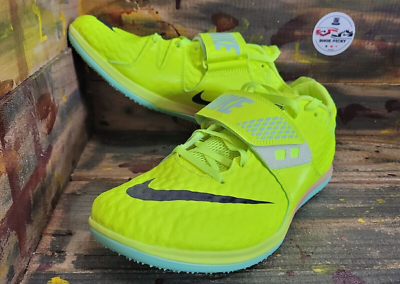 NIKE ZOOM HJ ELITE HIGH JUMP TRACK SPIKES SIZE 9 VOLT BLACK DR9925