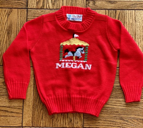 Baby Sweater Vintage Red “Megan” Blue 