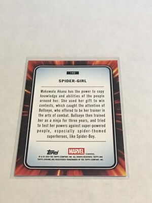 2025 Topps Chrome Marvel Base #143 Spider-Girl | eBay