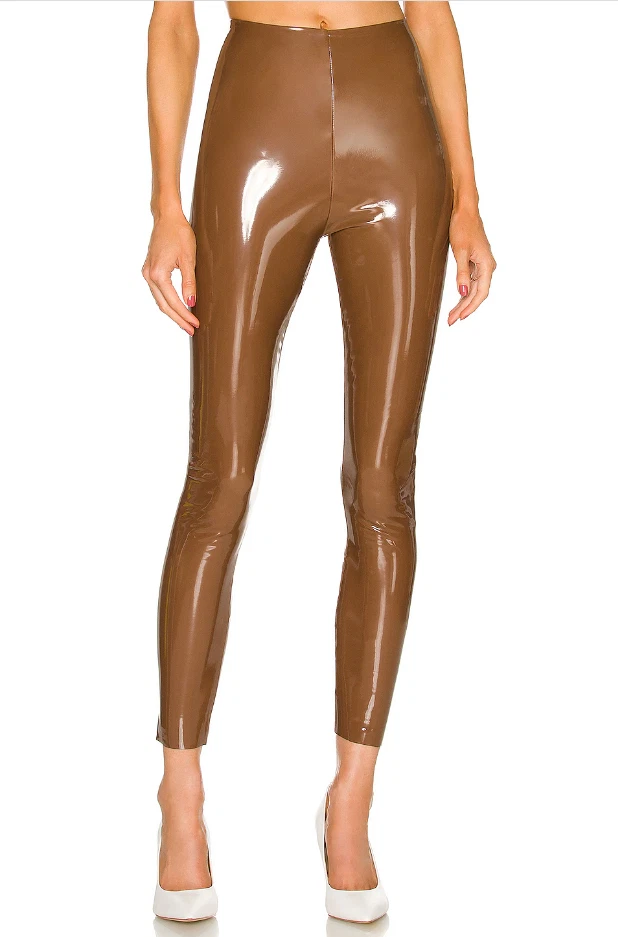 Commando faux patent leather leggings in cinnamon sleek comfort shiny size  M