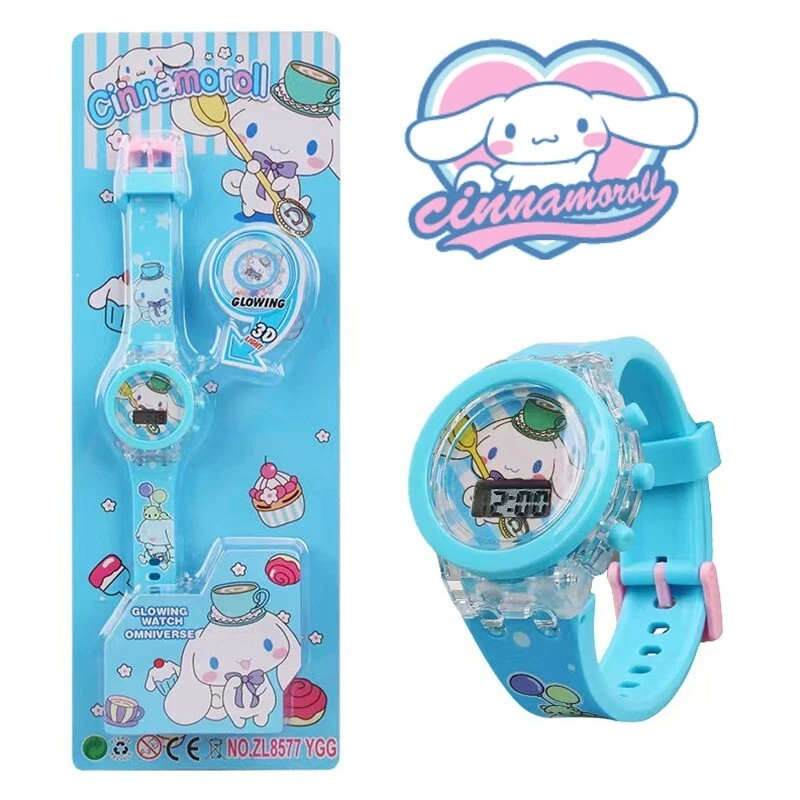 GLOWING WATCH CINNAMOROLL KIDS CHILDS GIRL LED ELECTRONIC DIGITAL WATCH TOY GIFT