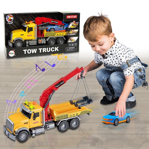 Kids Rescue Tow Truck Wrecker Toy Sound Crane With Recovery Lift Cars Hook Games - Picture 7 of 11