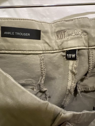 NWT Kut From The Kloth Joanna Slim Straight Ankle Trouser Olive Women’s Size 18W - Picture 10 of 13