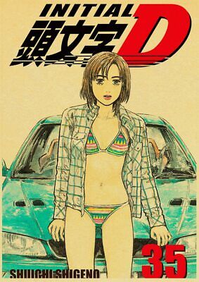 Initial D Anime Poster Japan Manga Kraft Paper Posters DIY Vintage