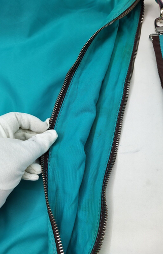 Gabs Turquoise Blue Nylon Zipper Closure Crossbody Shoulder Bag - Made In Italy - Picture 14 of 20