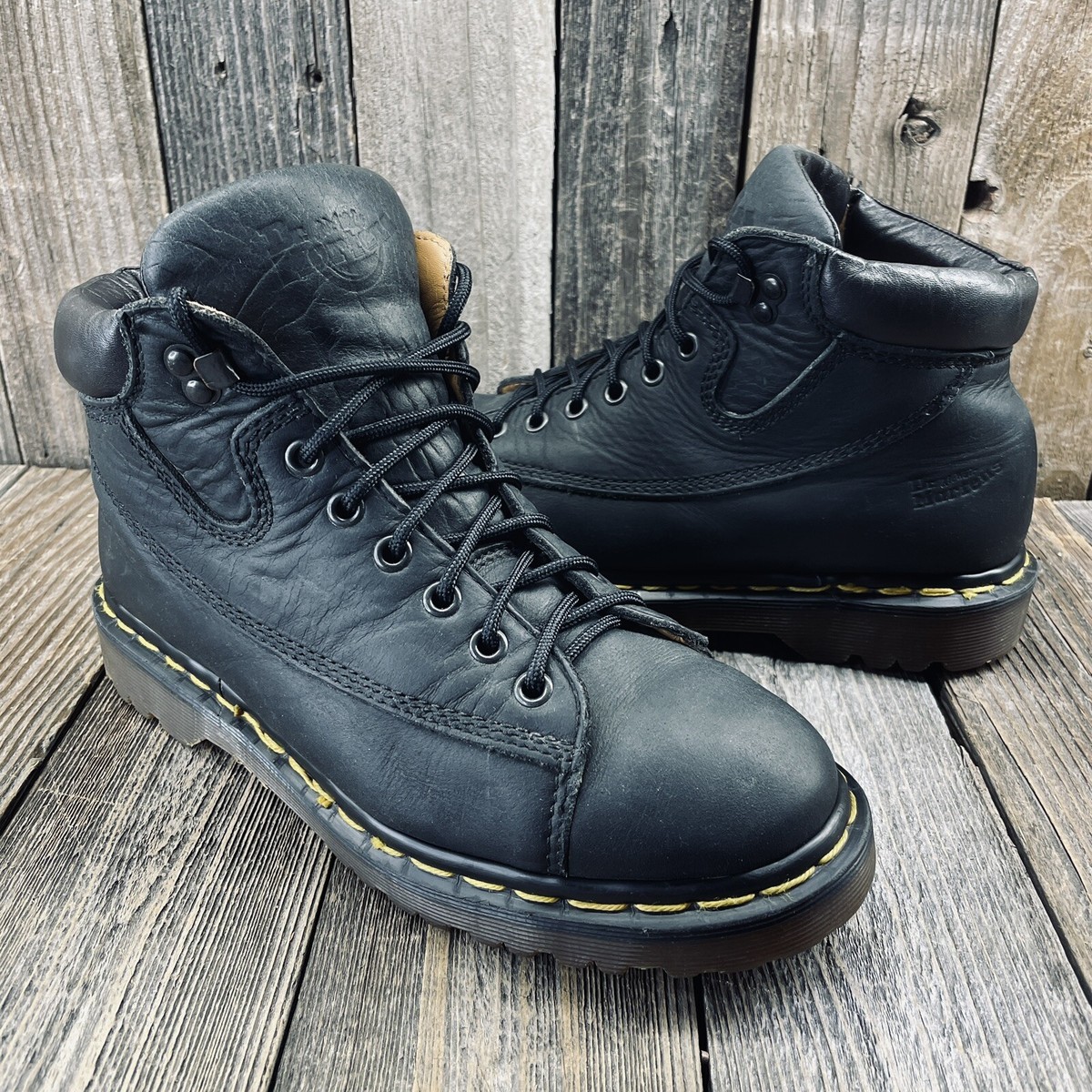 Vintage 90s Doc Dr Martens Womens Air Wair Black Boots #8081 / 6