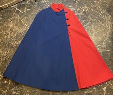 Vintage Patriotic Cape 45  Long Lined Handmade Blue Red Ladies Size Large