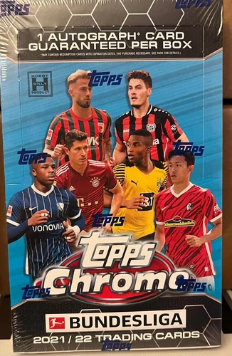 2021-22 Topps Chrome Bundesliga Soccer Hobby Factory Sealed Box