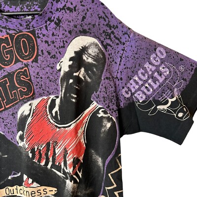 VINTAGE 90s MAGIC JOHNSON TS MICHAEL JORDAN AOP T-SHIRT XL ALL