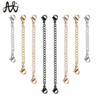 2Pcs Stainless Steel Necklace Bracelet Double Lobsters Extenders Chain Findings