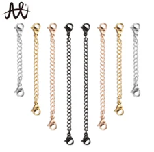 2Pcs Stainless Steel Necklace Bracelet Double Lobsters Extenders Chain Findings