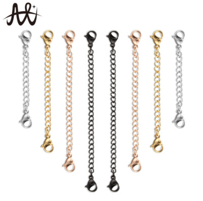 2Pcs Stainless Steel Necklace Bracelet Double Lobsters Extenders Chain Findings