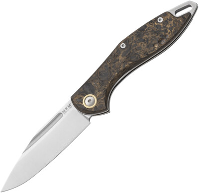 MKM-Maniago Knife Makers Fara Gold Carbon Fiber Folding M390 Knife MY01DMGD