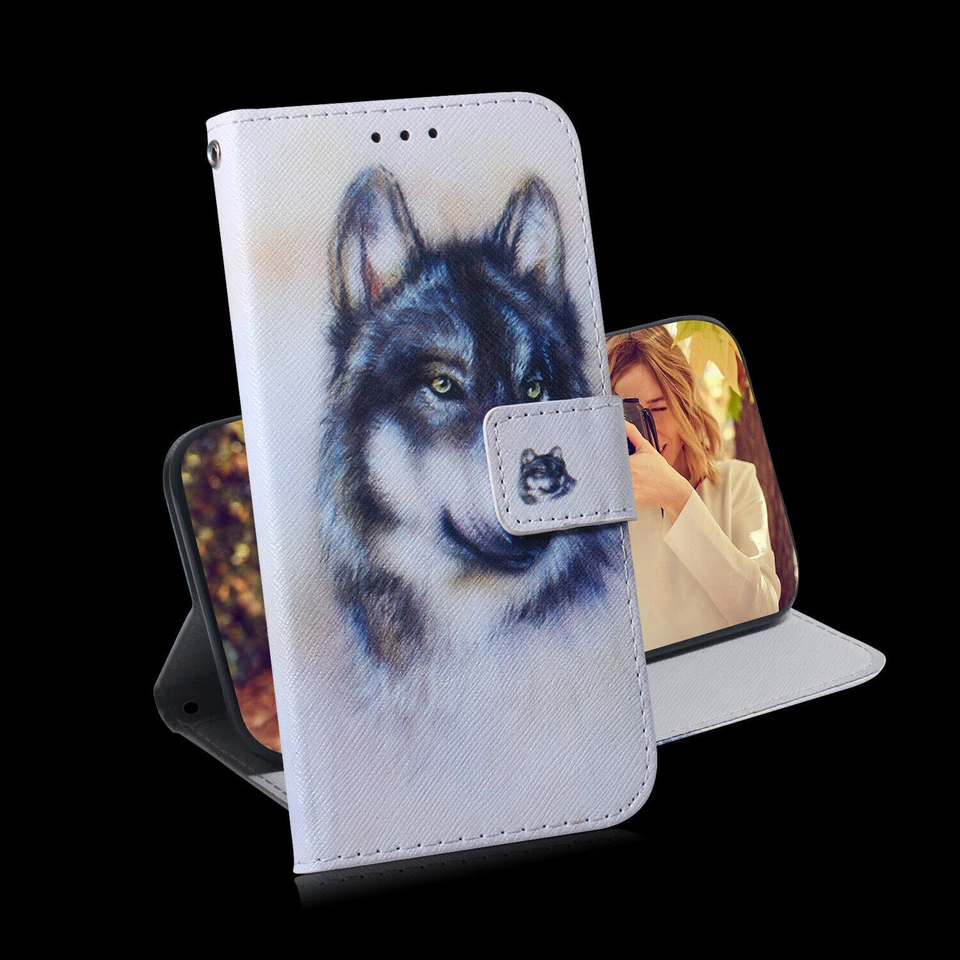 Painted Flip Card Wallet Phone Case For iPhone 15 14 13 11 Pro Max XR XS 7 8 SE - Image 4 of 4