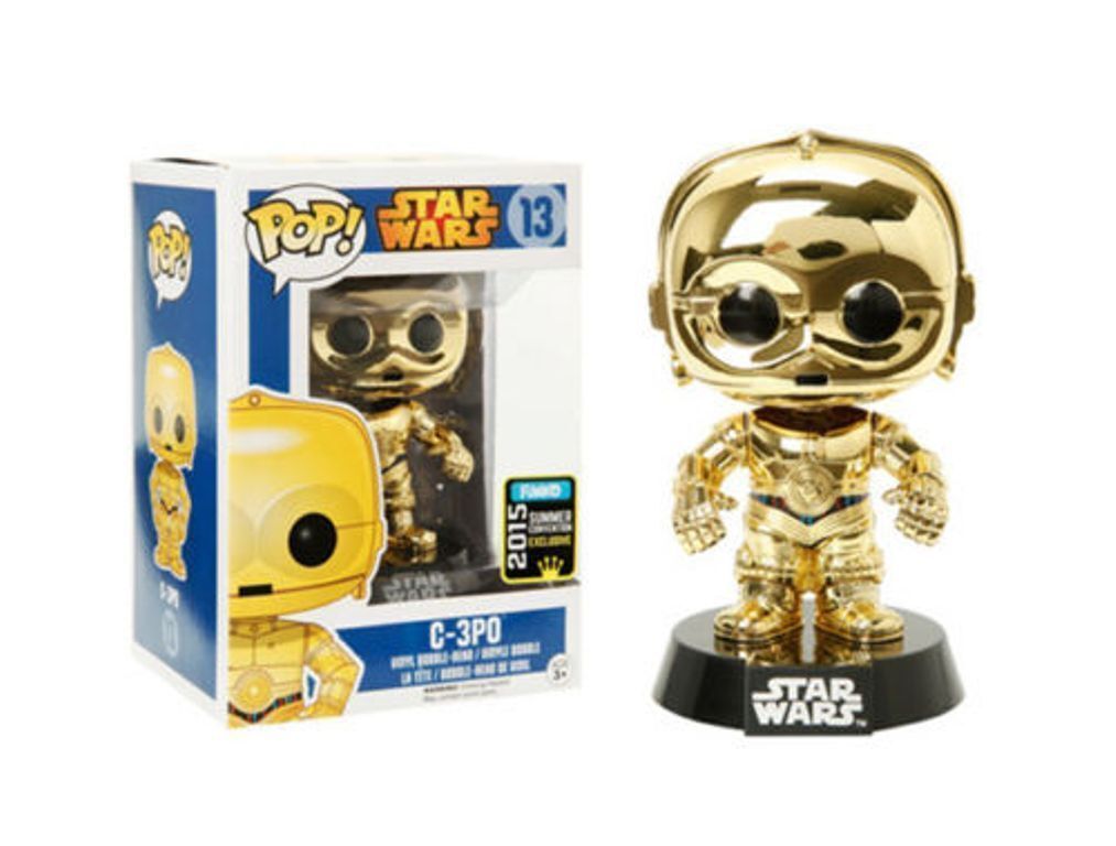 FUNKO POP STAR WARS #13 C-3PO (CHROME SDCC/SCE 2015) EXCLUSIVE VINYL FIGURE  🍎