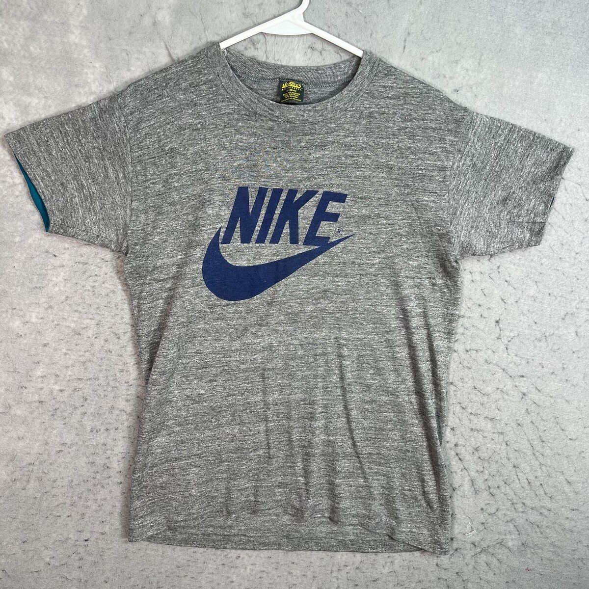 Vintage 70s Nike Swoosh T Shirt Adult Medium Gray Jerzees Vintage 70s Nike Swoosh T Shirt Adult Medium Gray Jerzees
