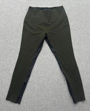 Lysse Women's Size L, Dark Green Leggings Pull On Zipper Ankle Snake Skin Trim