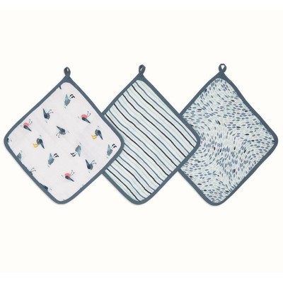 Aden Anais Essentiels Gant De Toilette Ensemble Mer 3 Paquet Mousseline Bebe Ebay