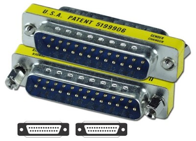 Mini GENDER CHANGER DB25 M-M Male PATENT 5199906 Parallel PORT LPT 