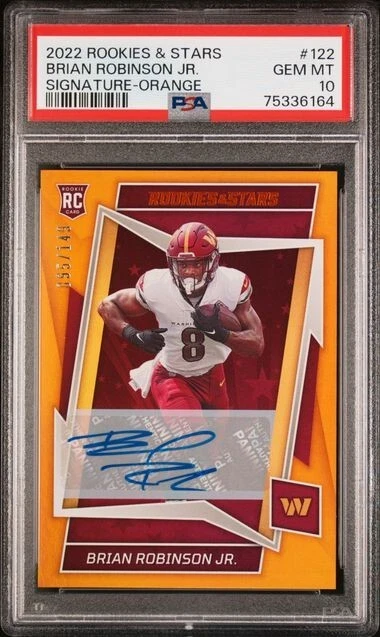 Brian Robinson Jr. Panini Rookies & Stars #122 Signature-Orange