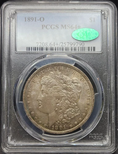 1891 O $1 Morgan Silver Dollar MS 64+ CAC PCGS, RARE!