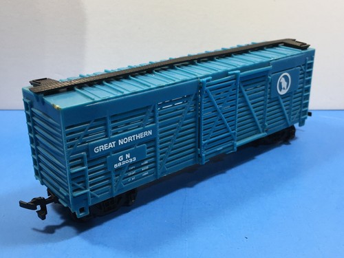 HO "Great Northern" 40' Livestock Cattle Freight Train / 582033 Blue Version #2 - Picture 8 of 12