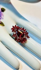 STERLING SILVER.925 STAMPED RED RUBY RING
