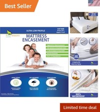 Allergen Barrier Waterproof Mattress Protector with Zipper - Cot Size 30"x75"