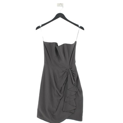Ella Moss Damen Midikleid S Grau 100% Seide Ärmellos Midi Eckiger Ausschnitt A-Linie