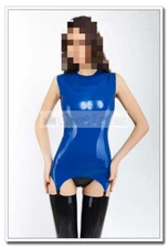 Latex Sheath with Garter 4 Clips No Zip Bodycon Sexy Customize 0.4mm D119