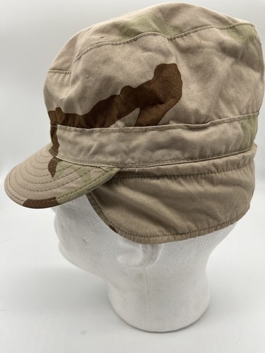 US Military Issue Desert DCU 3 Color Camouflage Ear Patrol Cap Hat Sz 6 7/8 #15 - Picture 3 of 7
