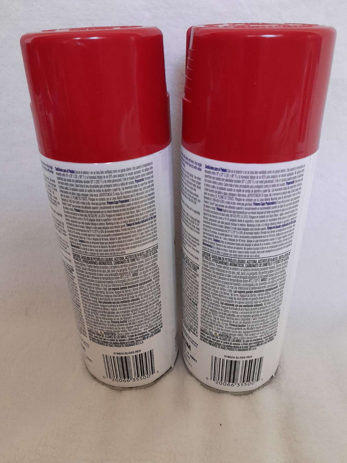 Lot of 2 Red Gloss Spray Paint Indoor Outdoor Paint for Wicker Metal