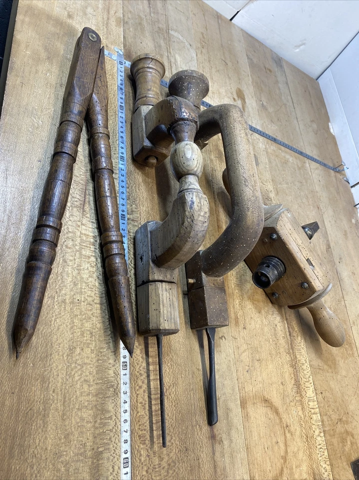 N. 1 OLD TOOL, OUTIL ANCIEN, vilebrequin Compas Filière XIXEME Pour Déco ++ - Photo 2/4